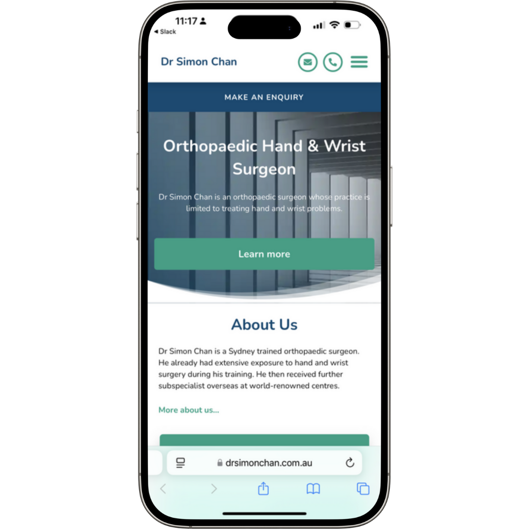 Dr Simon Chan website mobile view - Wolf IQ