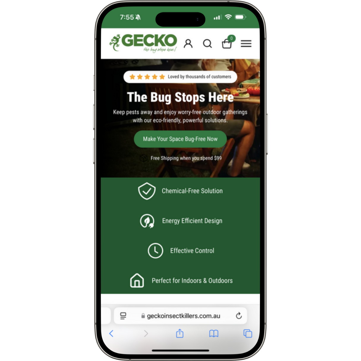 Gecko website mobile view - Wolf IQ