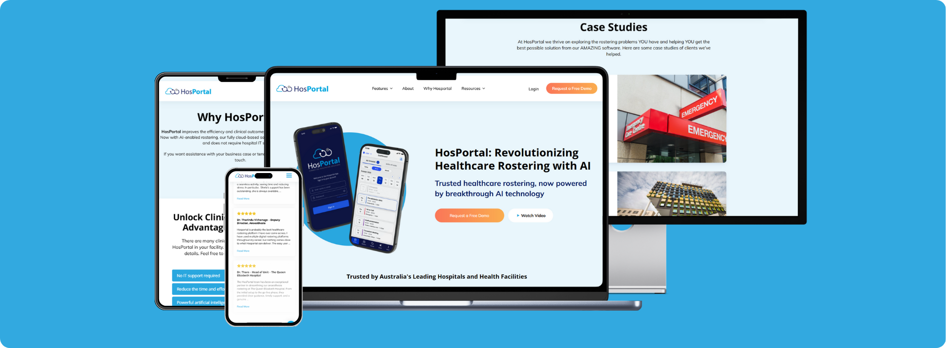 HosPortal website on multiple devices - Wolf IQ