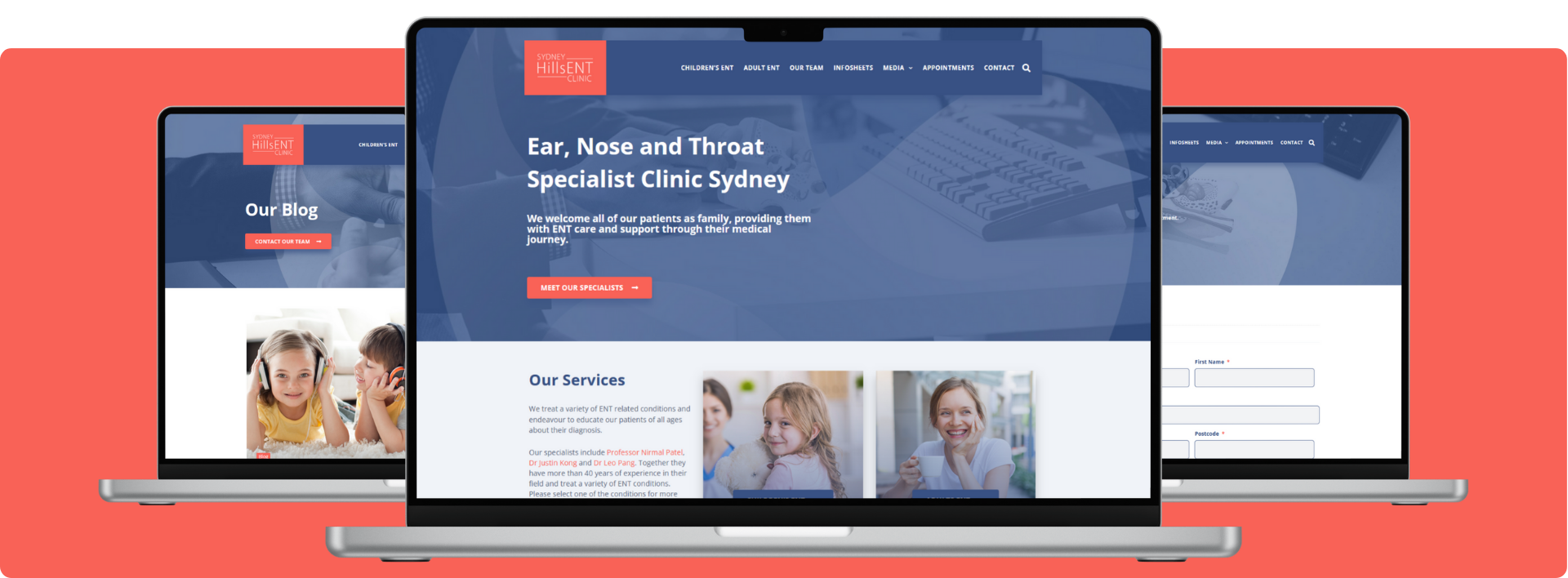 Sydney Hills ENT website on multiple devices - Wolf IQ