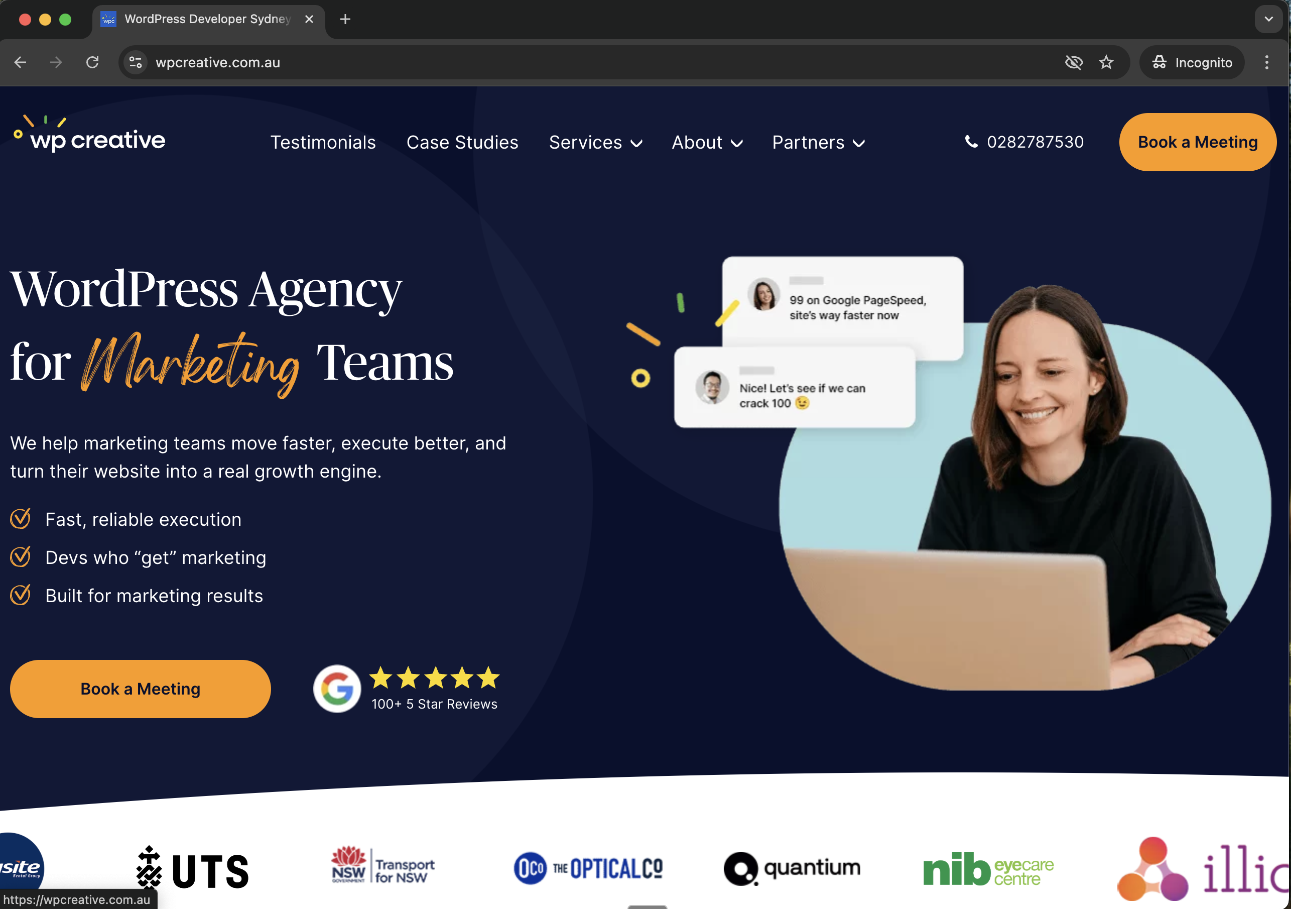 WP Creative website screenshot