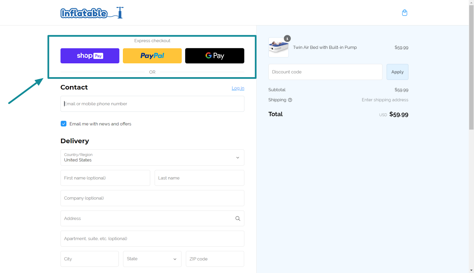 Express checkout options with Shop Pay, PayPal and Google Pay improve sales - Wolf IQ