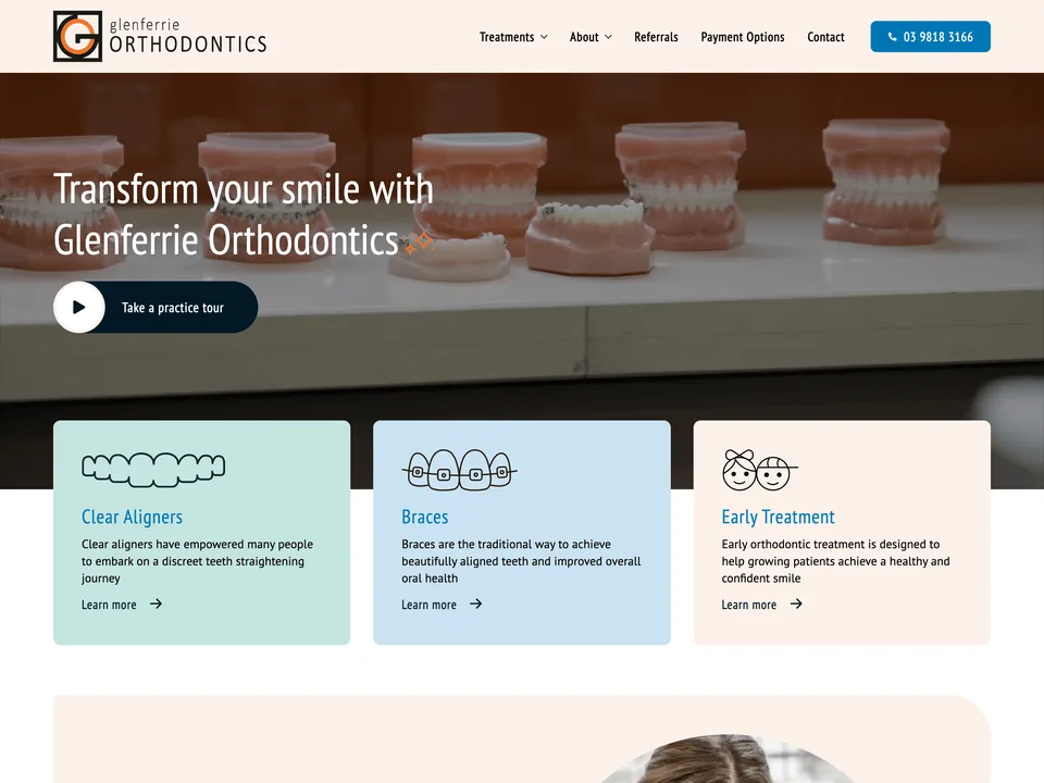 Glenferrie Orthodontics website by Wolf IQ