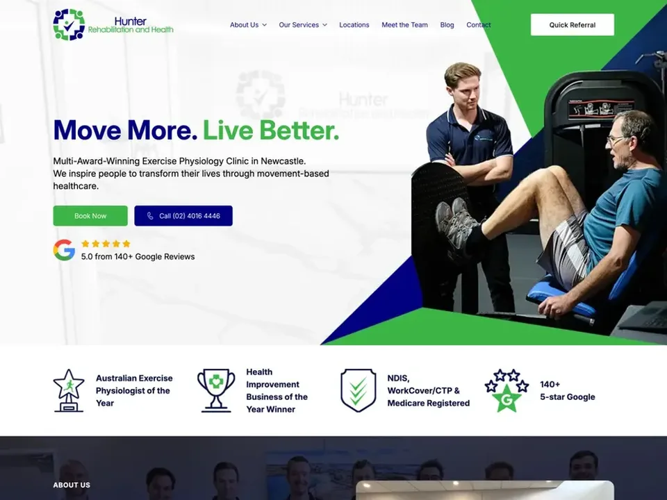 Physio & Allied Health website example