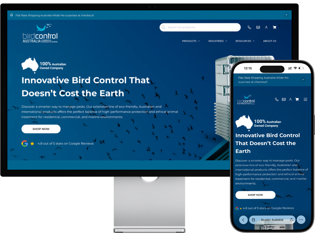 Bird Control website by Wolf IQ