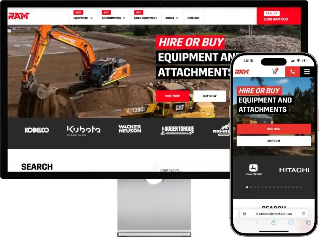 RAM Equipment website
